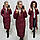 Пальто курка кокон Oversize зимове, артикул 500, колір матовий бордовий, фото 2