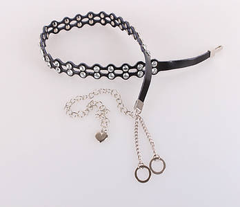 Жіночий ремінь ланцюжок Dovhani CC1721-30622 110 см Чорна