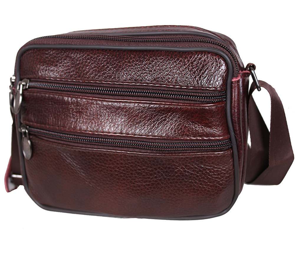 Чоловіча шкіряна сумка Dovhani GBon2366-1648 Темно-Коричнева