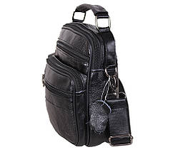 Чоловіча шкіряна сумка Dovhani BonA101-2Black7891A Чорна 21 х 18 х 9 см, фото 4