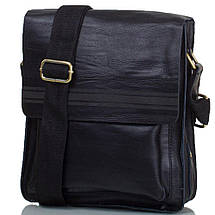 Чоловіча Шкіряна Сумка Bally 8945-2222 Dovhani Чорна 25х23х6см, фото 3