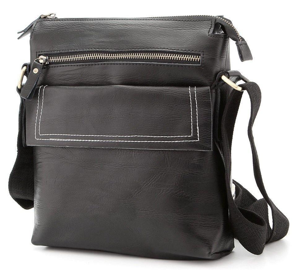 Чоловіча Шкіряна Сумка 5335-1111 Dovhani Чорна