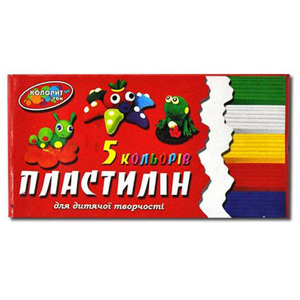 Пластилін 5 кольорів, 90гр "Колорит"