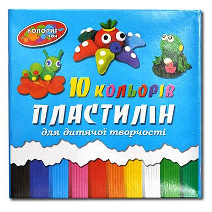 Пластилін 10 кольорів, 195гр "Колорит"
