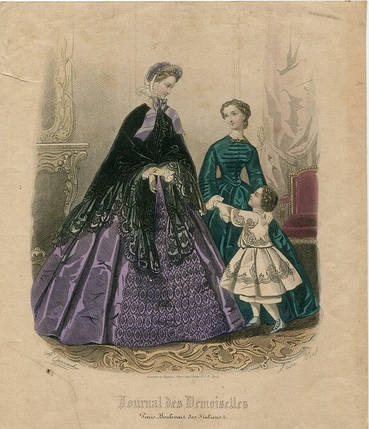 Гравюра  Моды Парижа 1863 год, фото 2