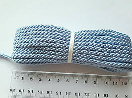Шнур текстильный декоративный, голубий. Діаметр 4 мм. Моток 9.5-10 метрів. Туреччина.