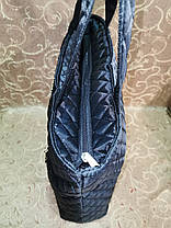Сумка стьобана жіноча прямокутна планшетка тканинна чорна спортивна з кишенею 116510, фото 2