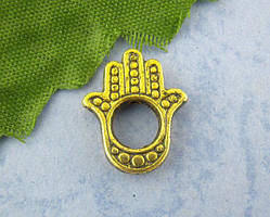 Рамка для намистин FInding Намистинка долоня Хамса рука для намистин 4 мм Античне золото 15 мм x 12 мм