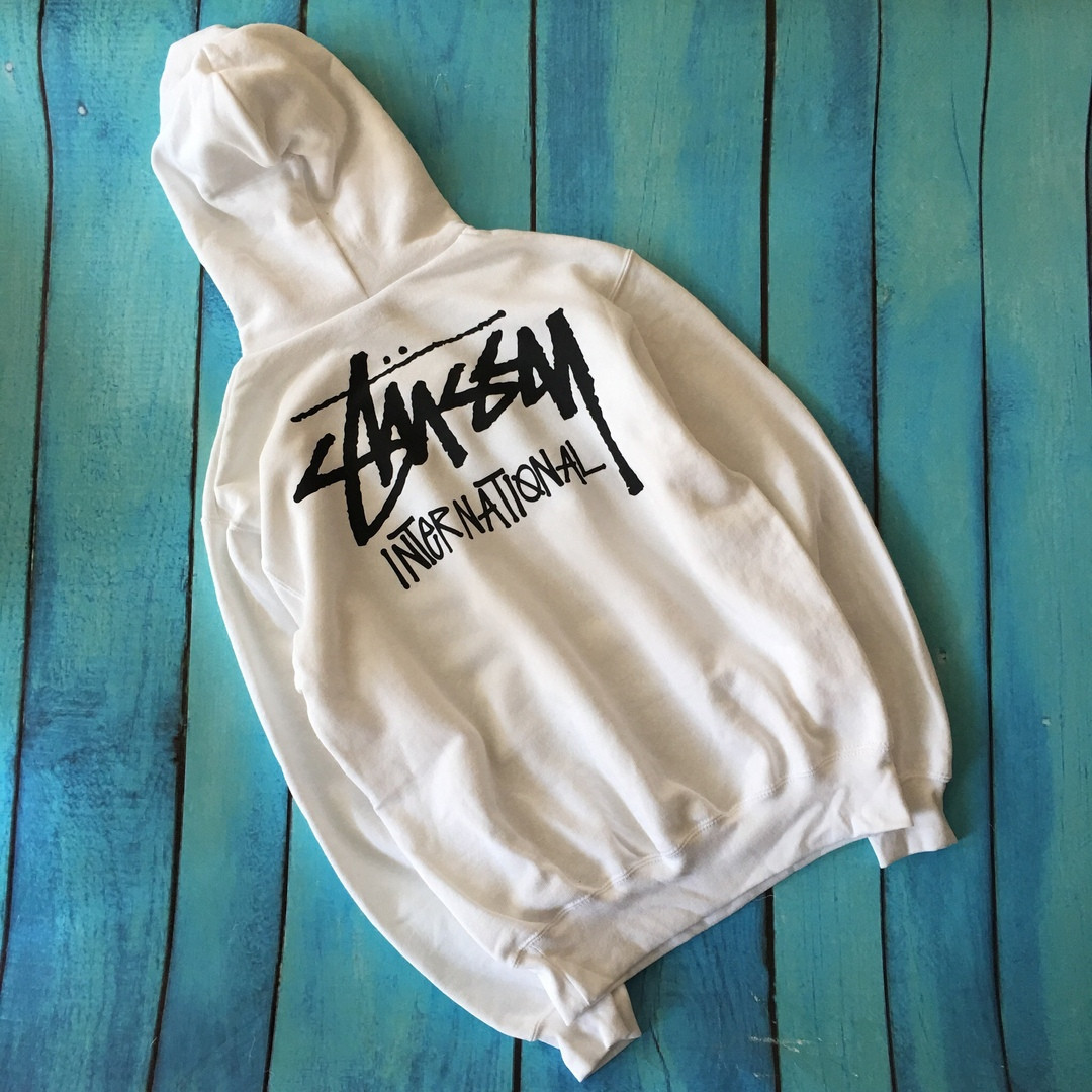 Толстовка Белая STUSSY | Худи Стасси | Кенгурушка Стусси — Купить ...