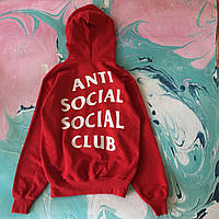 Толстовка красная Anti Social Social Club | Худи ASSC | Кенгуру АССЦ