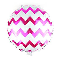Фольгированный воздушный шар с розовыми зигзагами