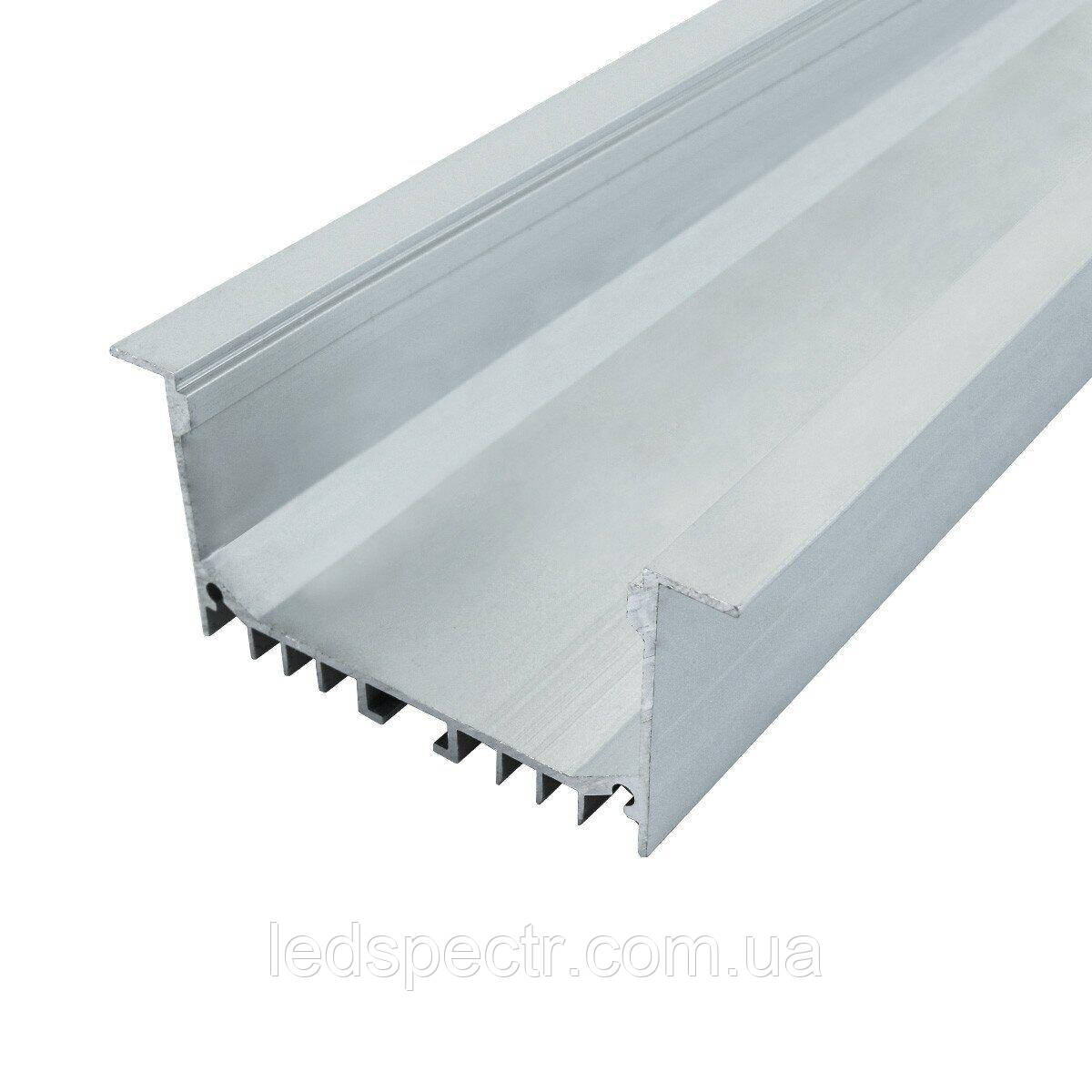 Профіль алюмінієвий врізний ЛСВ-55 32х55 Biom (комплект профіль +лінза), 2 м, фото 1