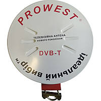 Антенна DVB-T2 PROWEST 2.0015 Внешняя активная с усилителем 5v Круглая с креплением (диаметр 28 см) 10 дБ