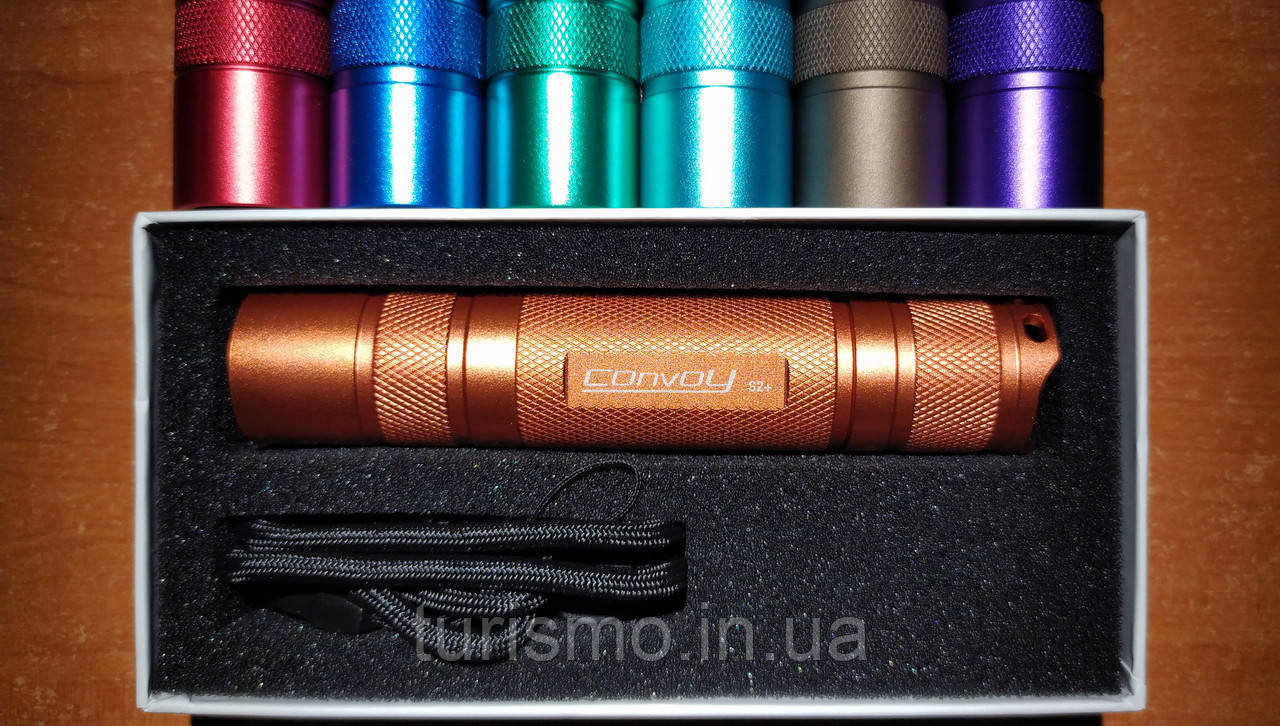Convoy S2+, CREE XM-L2 T6-4C, 7135х8 (2800mA) Biscotti драйвер, ліхтар світлодіодний, корпус помаранчевий