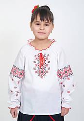 Блузка "Червоні орнаменти" біла