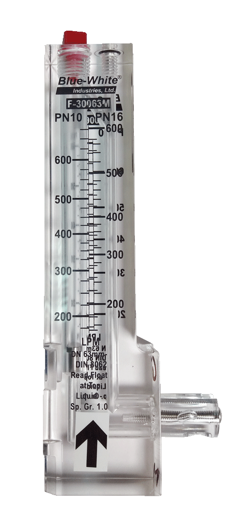 Флоуметр (Ротаметр) — механічний прилад для вимірювання об'ємної витрати рідини діаметр 63 мм/9-36 м3/год