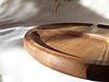 Менажниця дерев'яна дубова дошка для подачі страв кругла на 3 поділки, двостороння, фото 6