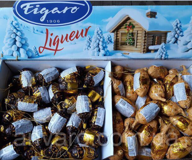 Цукерки шоколадні з лікером зі смаками шоколад і банан Figaro 90*27,5 м Чехія, фото 1