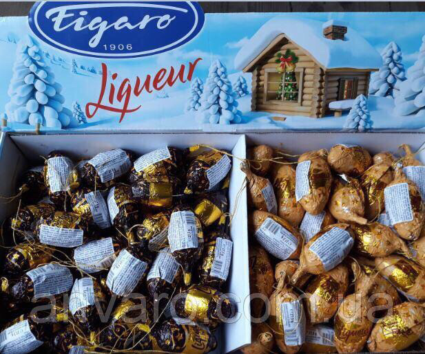 Цукерки шоколадні з лікером зі смаками шоколад і банан Figaro 90*27,5 м Чехія, фото 1