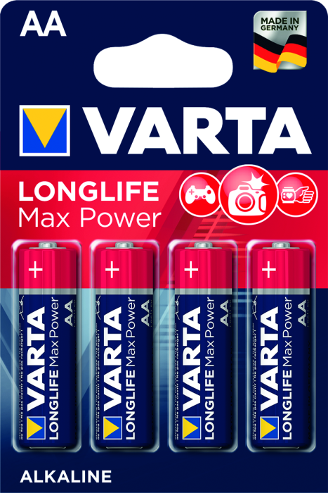 Батарейка щелочная Varta Longlife Max Power, LR06 / AA alkaline BL1*4шт - фото 1 - id-p403486805