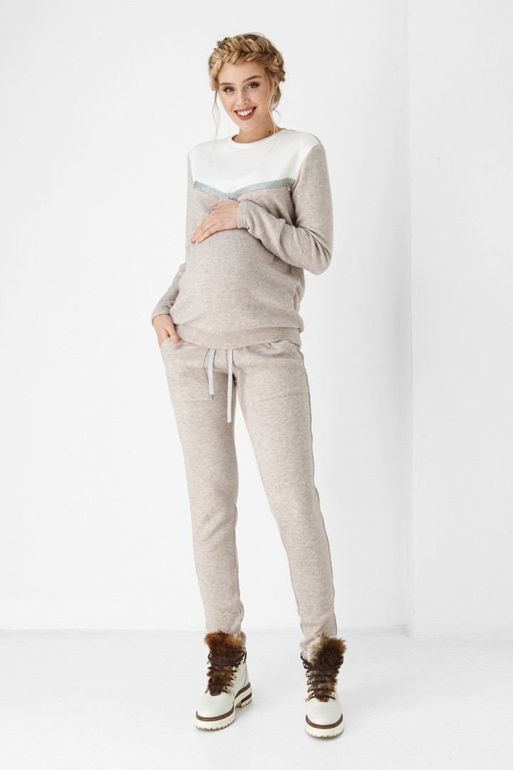 Спортивні штани для вагітних 1898 0000 бежеві S, фото 1