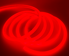 Світлодіодна стрічка Led гнучкий неон 6 Вт 120 LED/м, 220 В IP65 круглий 360° червоний