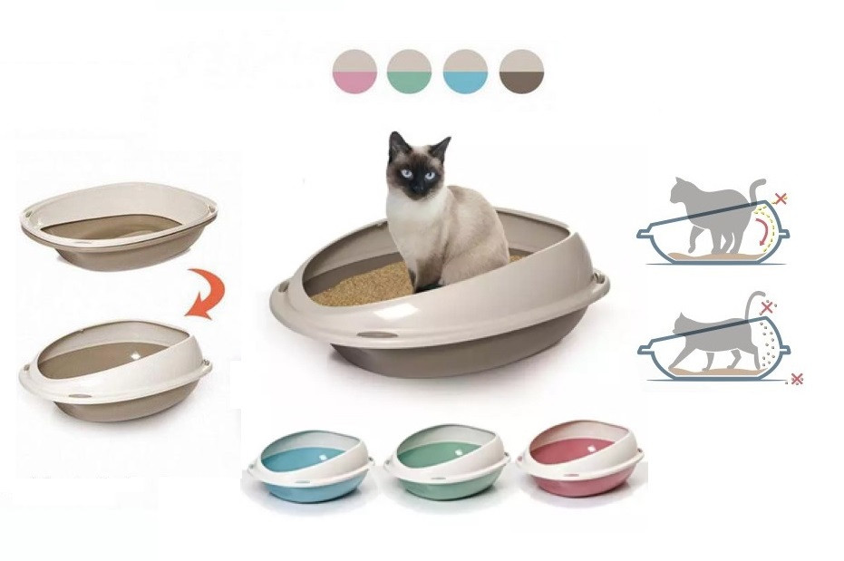 Туалет для котів  з бортом, Shuttle GeorPlast, 45x36x15,5h, фото 1