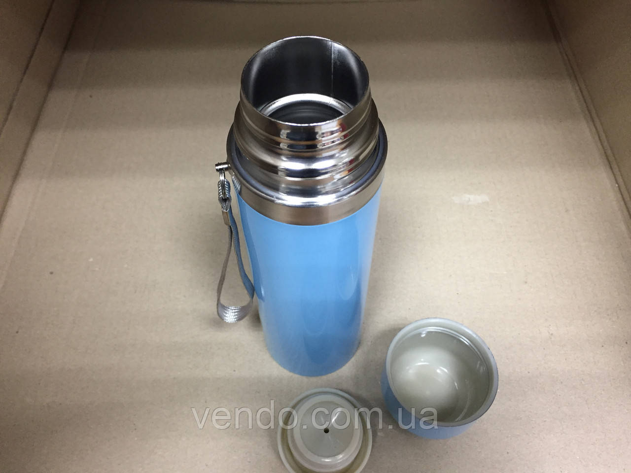 Термос питьевой с держателем Свинка Пеппа 500 мл / голубой - фото 5 - id-p1075549311