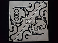 Наклейки на бічні скла (куточки) Audi, чорні (h = 285 мм, l = 30 мм)