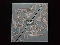 Наклейки на бічні скла (куточки) Audi, білі (h = 285 мм, l = 30 мм)