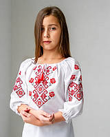 Нежная блузка с вышивкой "Маричка" красно-черная