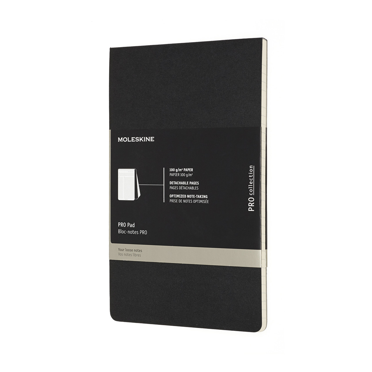 Блокнот Moleskine PRO Pad середній 13х21 см 96 сторінок в лінію Чорний (8058647620916)
