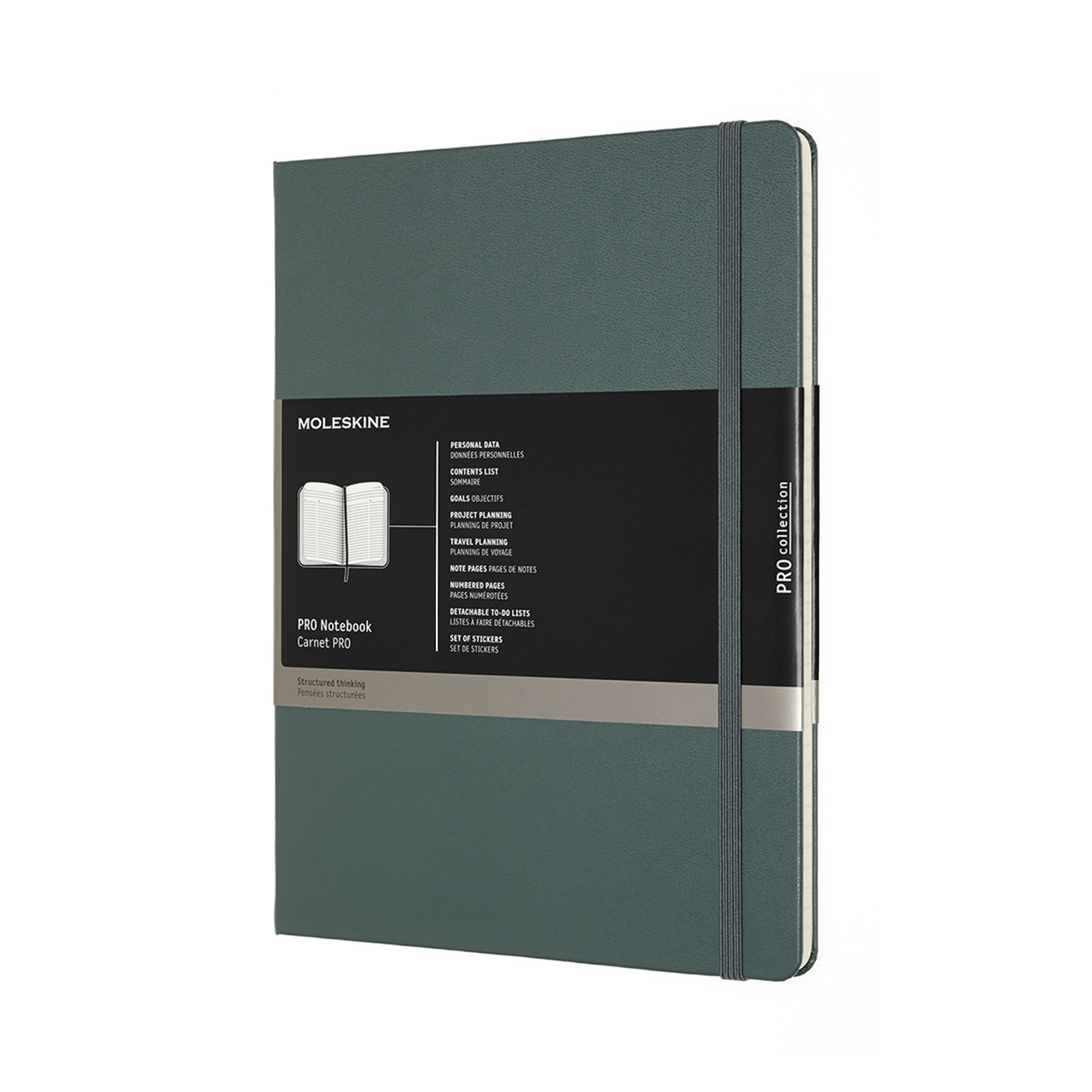 Блокнот Moleskine PRO великий 19x25 см 192 сторінки в лінію Лісовий Зелений (8058647620817), фото 1