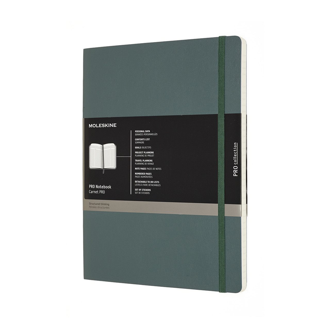 Блокнот Moleskine PRO великий 19x25 см 192 сторінки в лінію Лісовий Зелений М'яка обкладинка (8058647620848)
