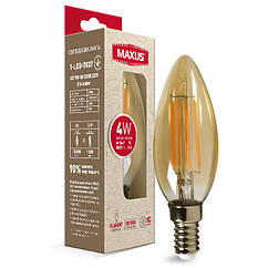 LED лампа MAXUS C37 FM 4W 2200K 220V E14 Amber (1-LED-7037)