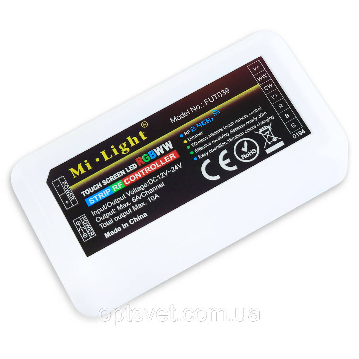 Контролер Mi-light RGB+CCT 10А -2,4G RF Wi-Fi 5 каналів FUT039 (ML039-RGB+CCT)