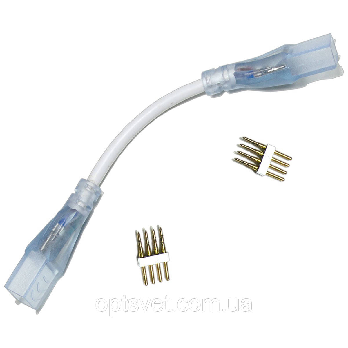 Конектор для світлодіодних стрічок 220В 5050 RGB (2разъема-провід + 4pin (2шт.)), фото 1
