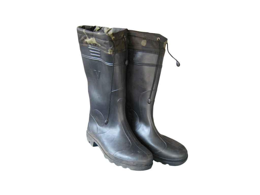 Чоботи гумові чол. з повстяною вставкою на шнурку, зелені 42р ТМ VERONA, фото 1