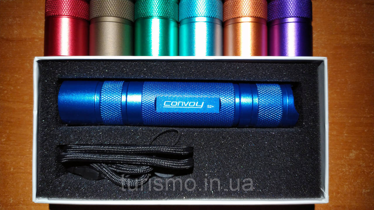 Convoy S2+, CREE XM-L2 T6-3B, 7135х8 (2800mA) Biscotti драйвер, ліхтар світлодіодний, корпус синій