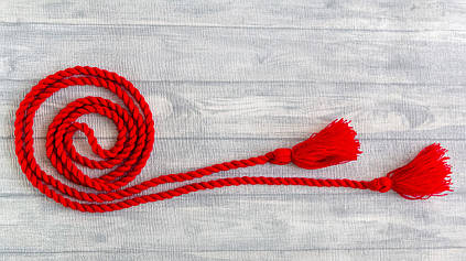 Пояс плетений червоний