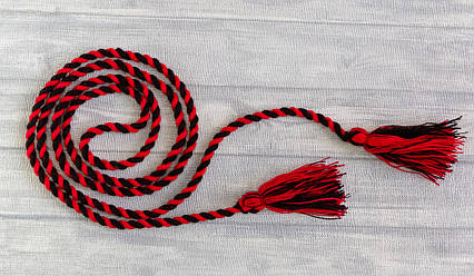 Пояс плетений червоно-чорний