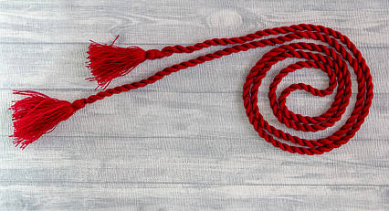 Пояс плетений бордовий