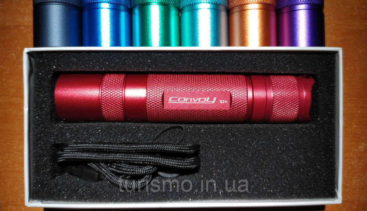 Convoy S2+, CREE XM-L2 T6-3B, 7135х8 (2800mA) Biscotti драйвер, ліхтар світлодіодний, корпус червоний