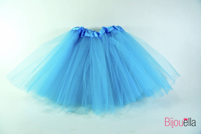 Спідниця пишна Фатинога 30 см для дівчинки карнавальна спідниця-пачка блакитна, фото 2