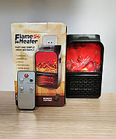 Портативный обогреватель c LCD дисплеем и пультом Flame Heater 500W тепловентилятор с имитацией камина