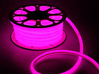 Светодиодный гибкий неон, длина 100 м, цвет розовый, 120 led на 1 м