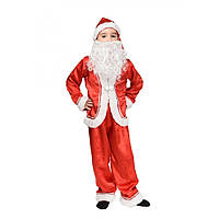 Дитячий костюм Санта Клауса для хлопчиків 7,8,9,10 років Новорічний костюм Санти для дітей