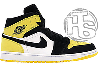 Мужские кроссовки Air Jordan 1 Mid Yellow Toe Black 852542-071