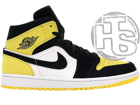 Жіночі кросівки Air Jordan 1 Mid Yellow Toe Black 852542-071, фото 1