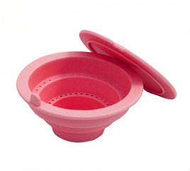 Ситечко з кришкою 9см з силікону для заварювання чаю Fissman